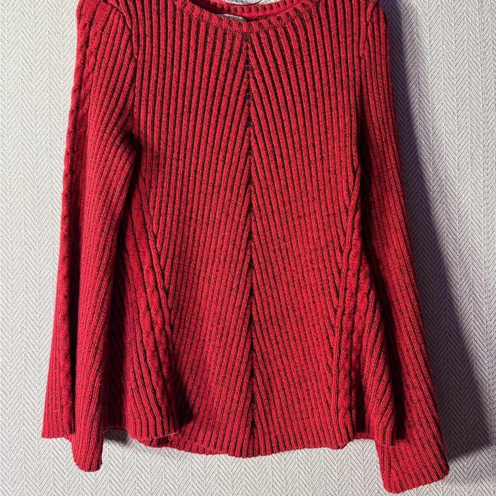 Style & Co. Women's Vibrant Red Ribbed Sweater